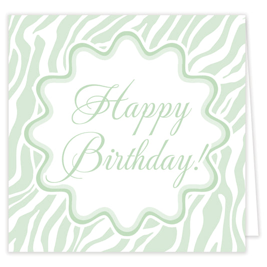 sage zebra folded enclosure card set with envelopes