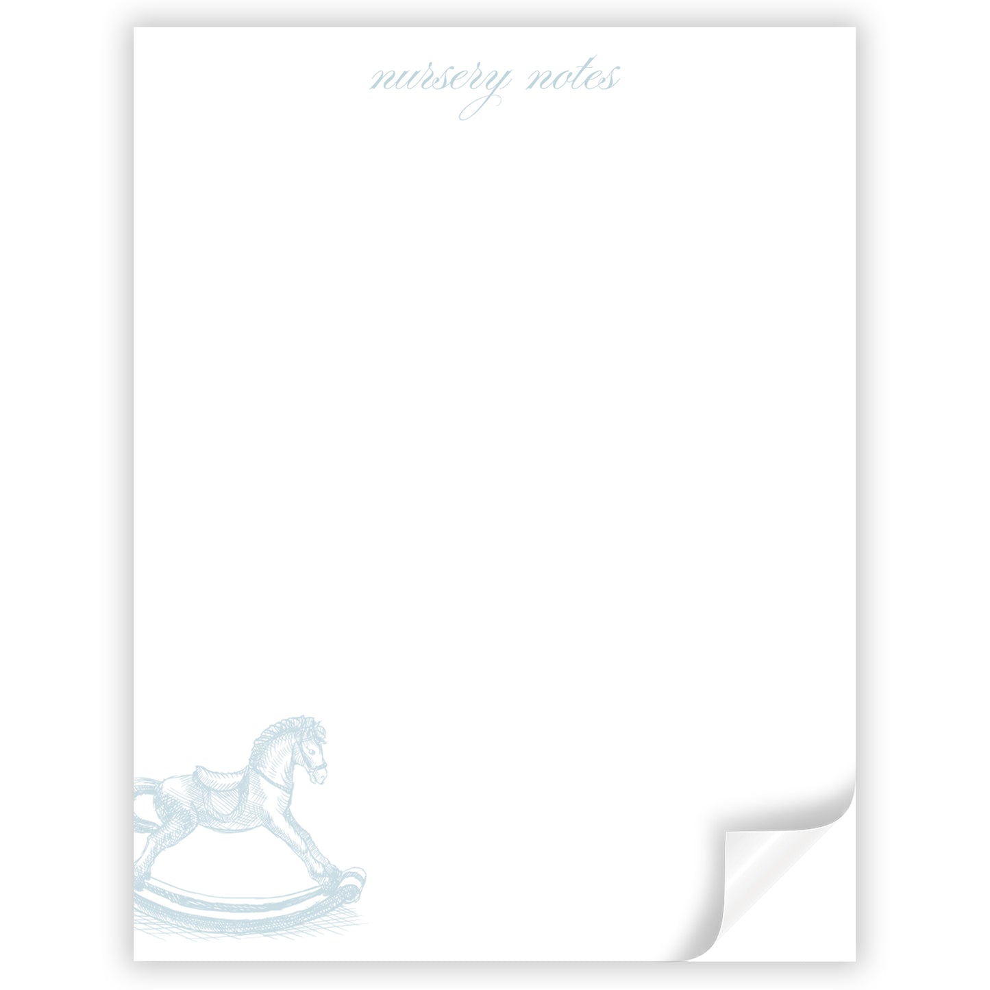 blue nursery notes notepad