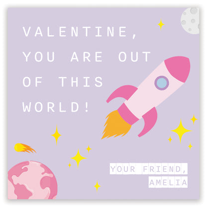 outer space valentine - purple