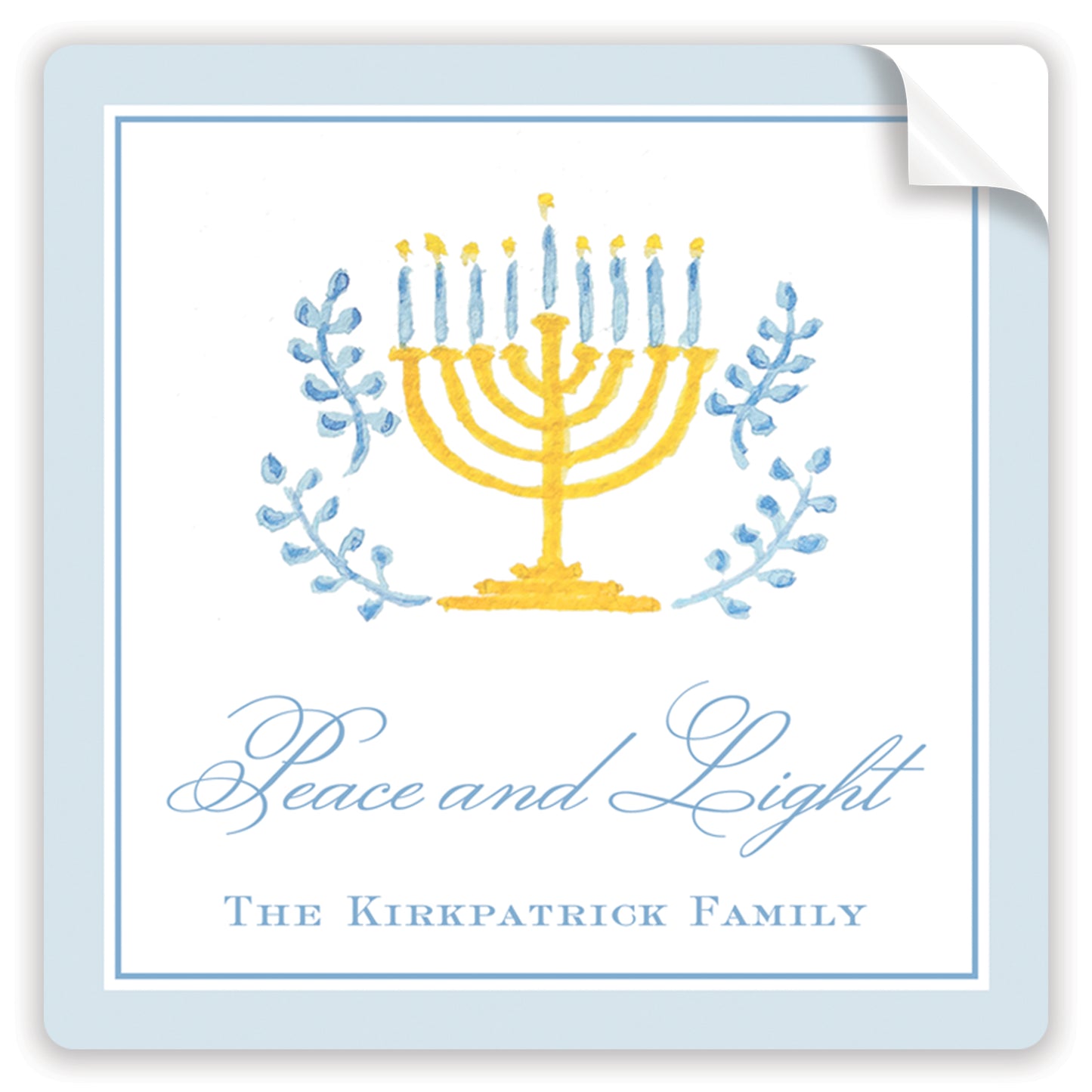 watercolor menorah holiday stickers