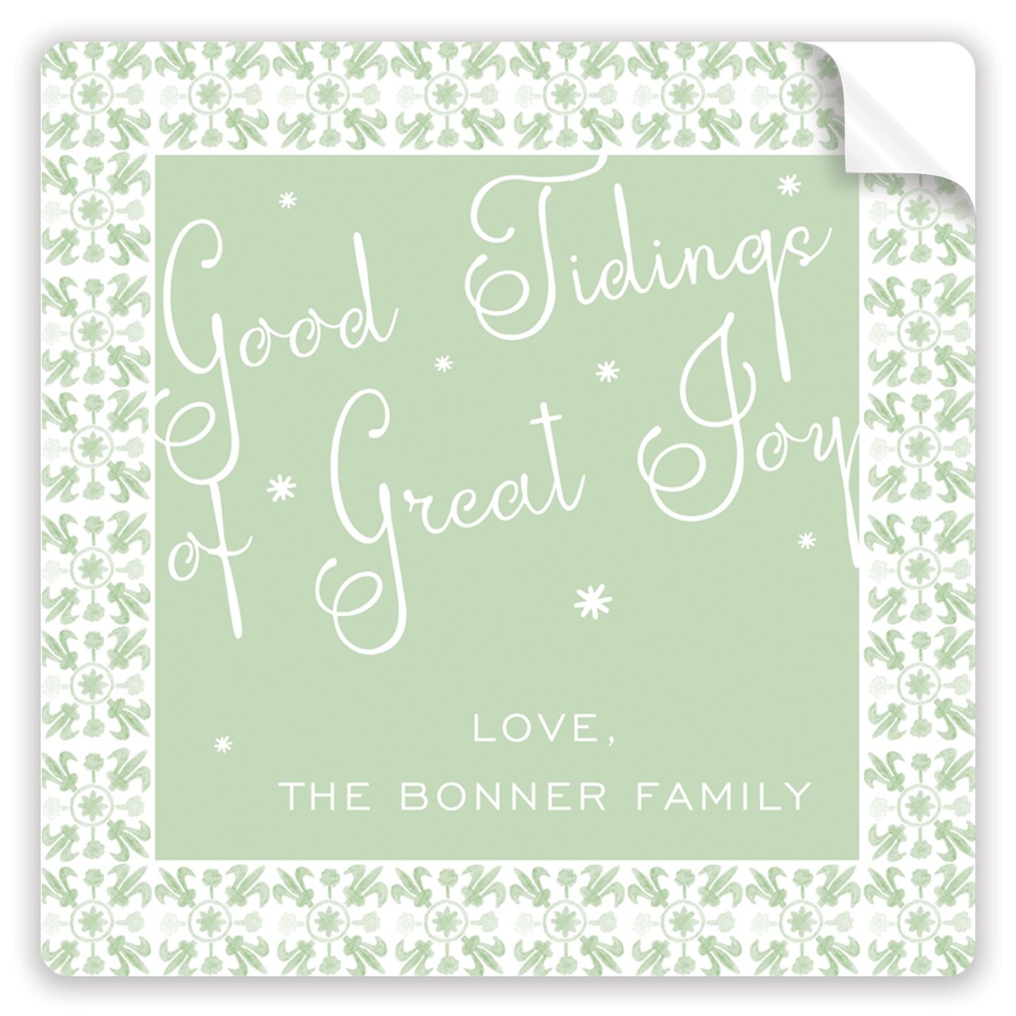 tuscan tile sage holiday stickers