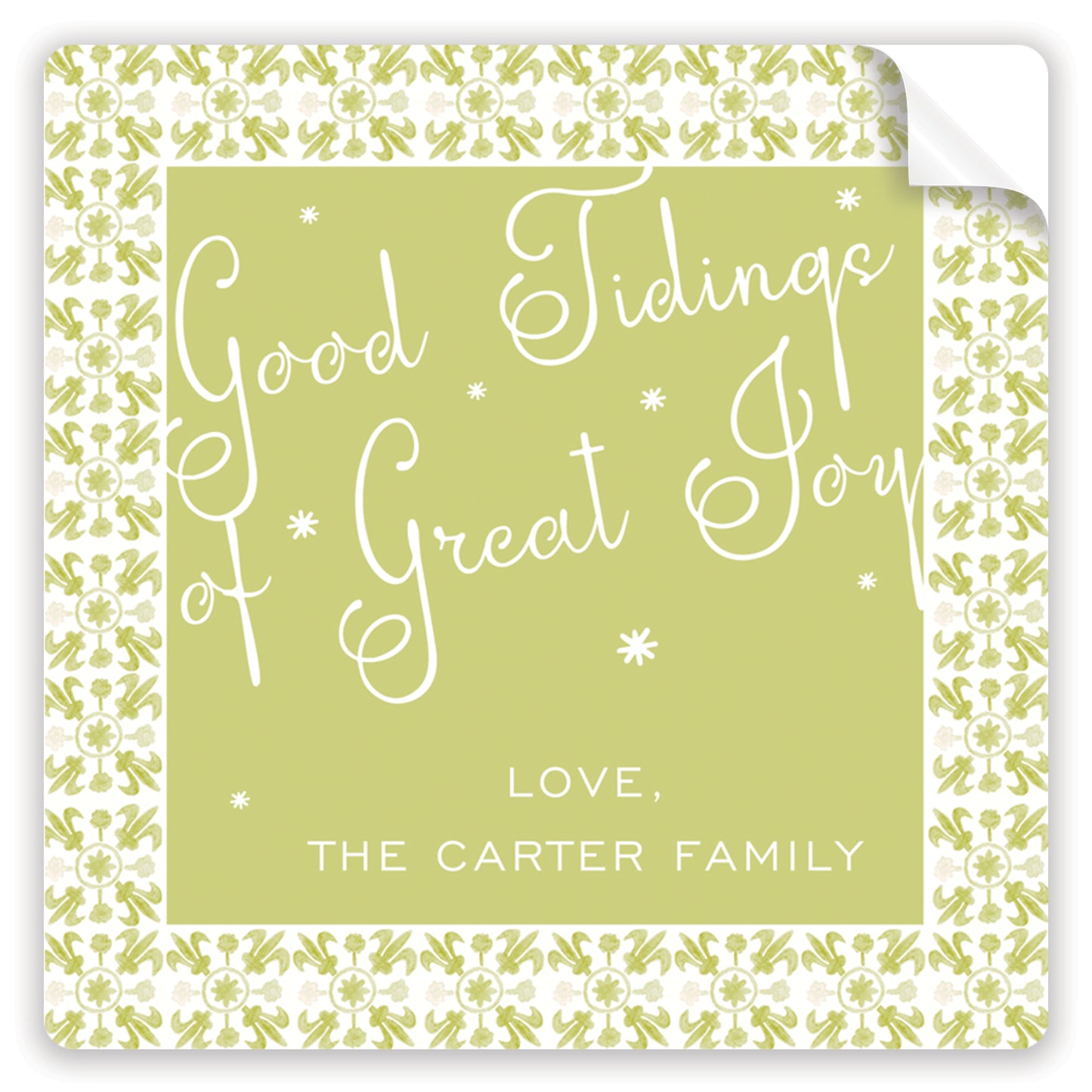 tuscan tile chartreuse holiday stickers