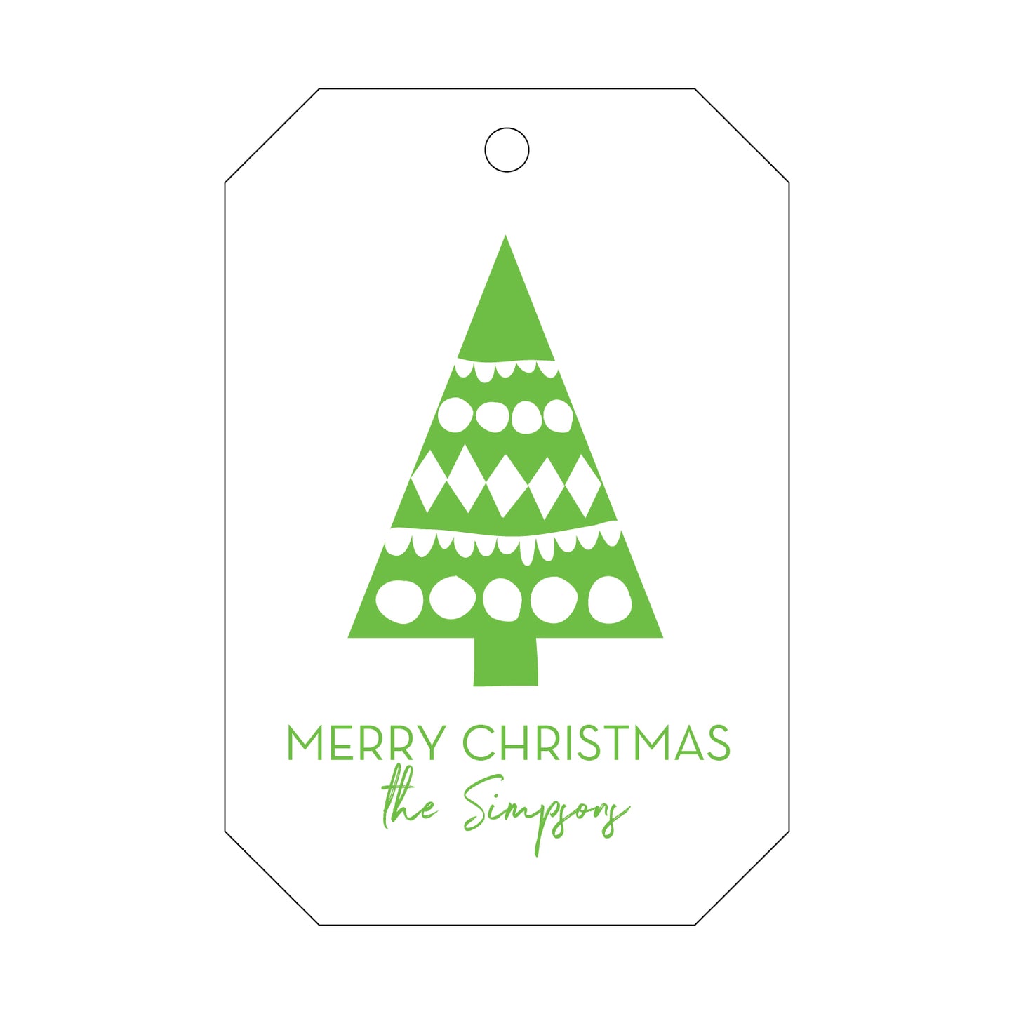 retro christmas tree specialty tag - T165