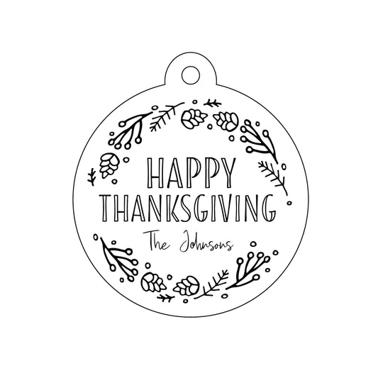 thanksgiving wreath specialty tag - T344