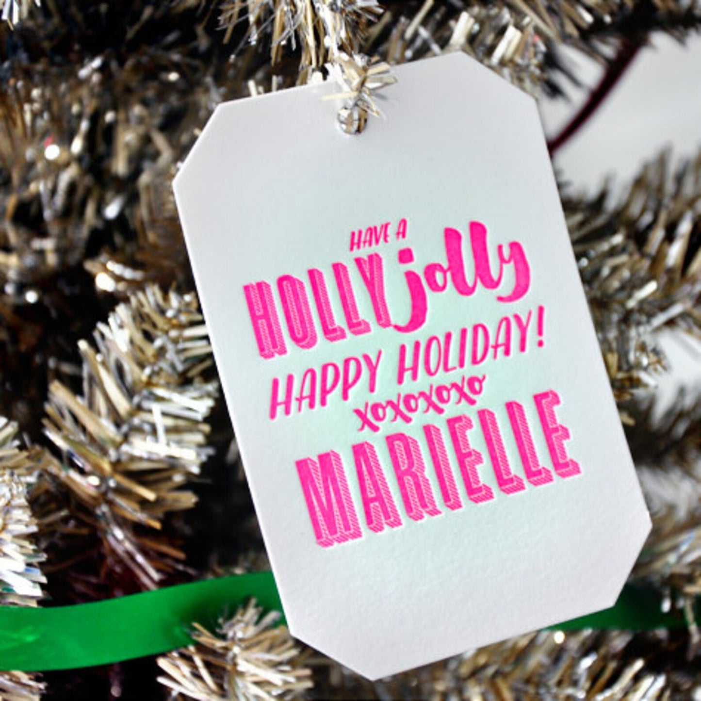 holly jolly happy holiday specialty tag - T73