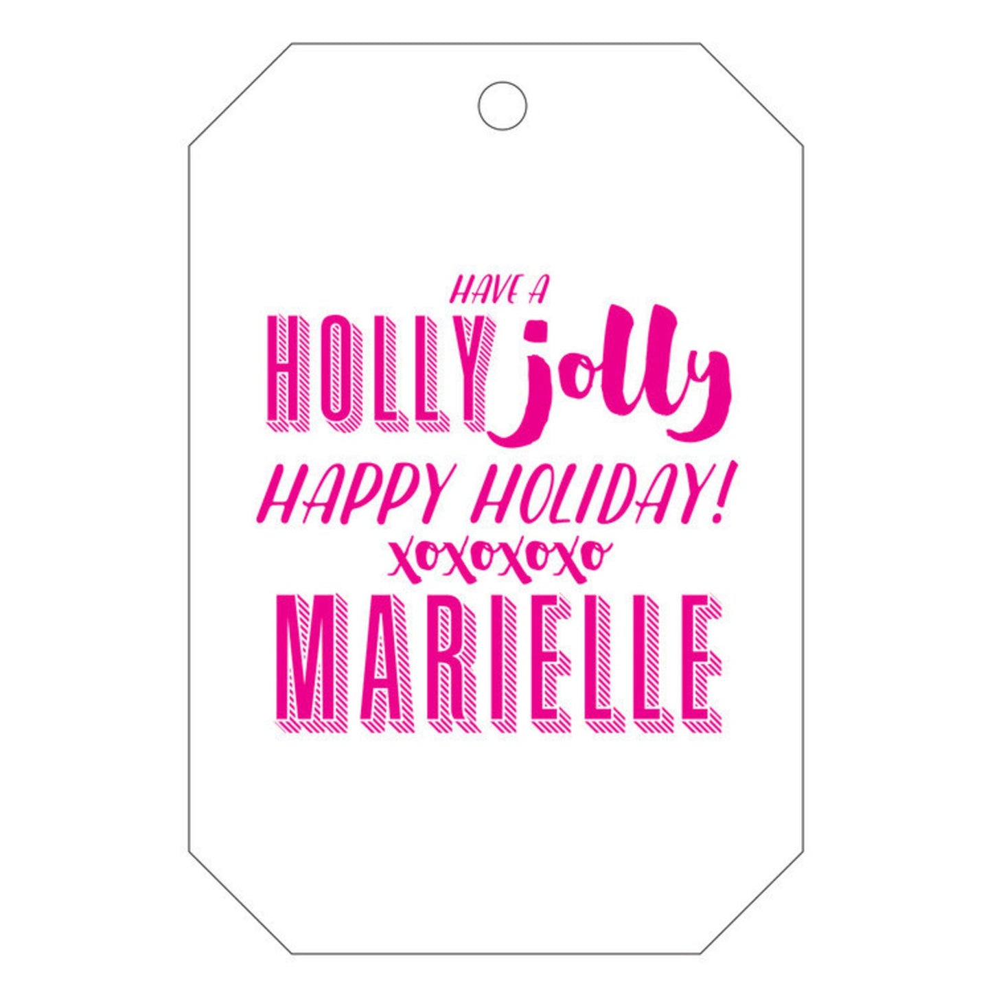 holly jolly happy holiday specialty tag - T73