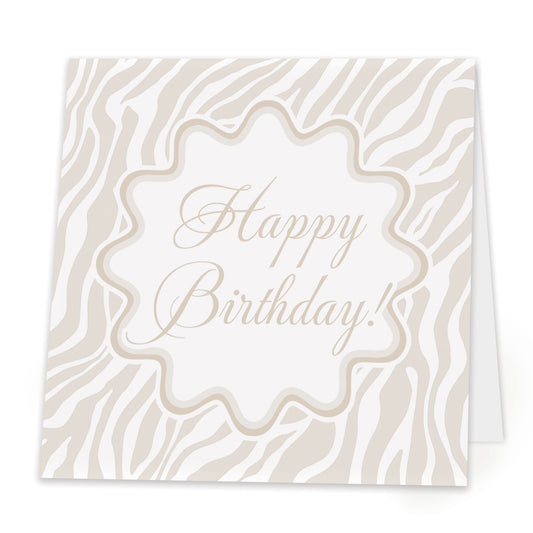 taupe zebra folded enclosure card set with envelopes