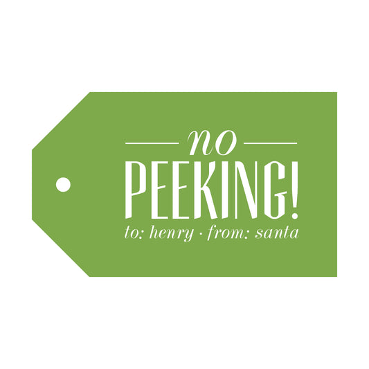 no peeking from santa specialty tag - T170