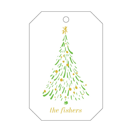 christmas tree specialty tag - T277