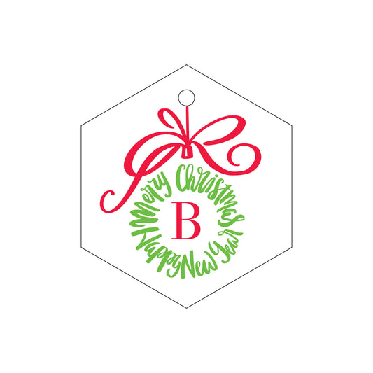 christmas wreath specialty tag - T281