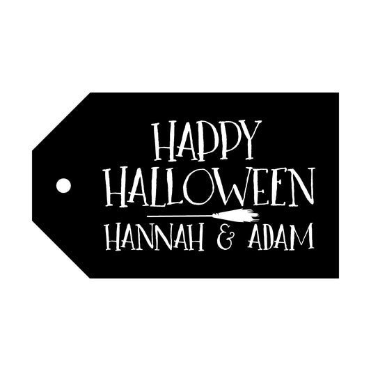 halloween witch's broom specialty tag - T305
