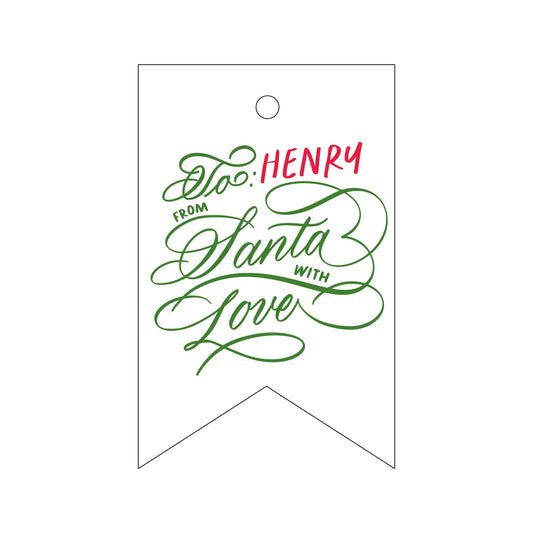 from santa with love specialty tag - T471