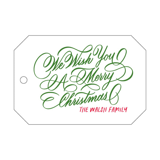 we wish you a merry christmas specialty tag - T478