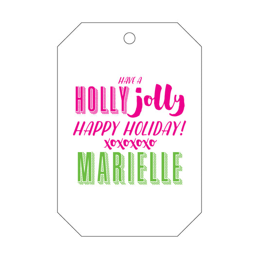 holly jolly happy holiday specialty tag - T73