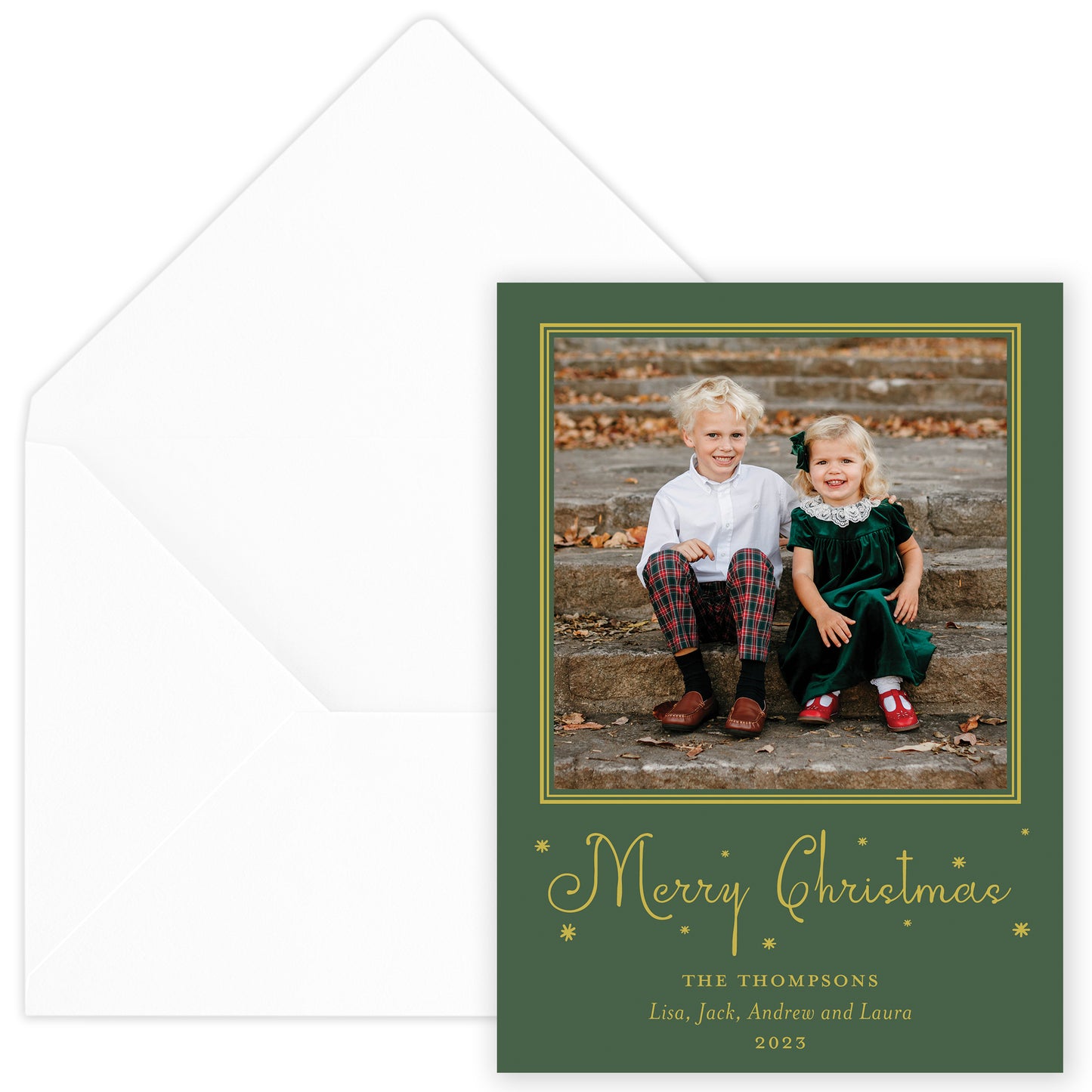 forest merry christmas drip holiday card