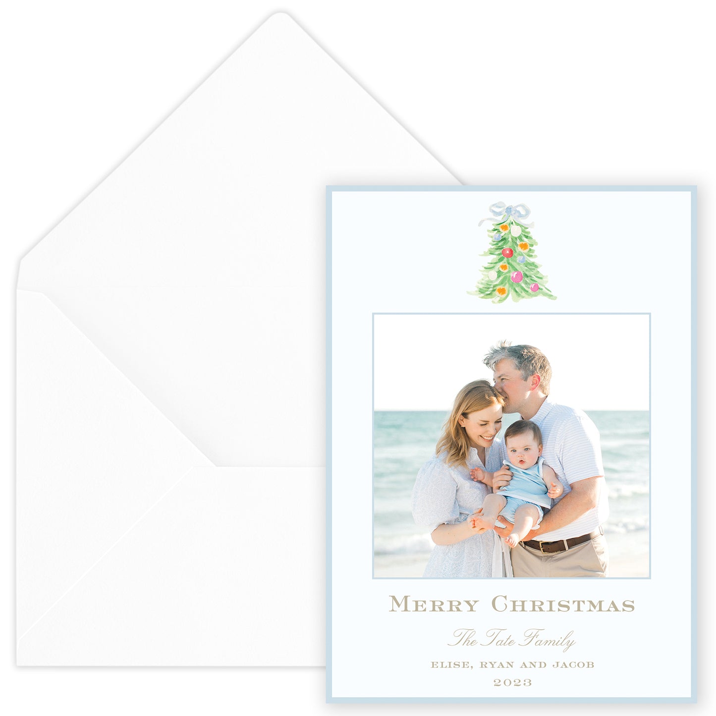 oh, christmas tree blue holiday card