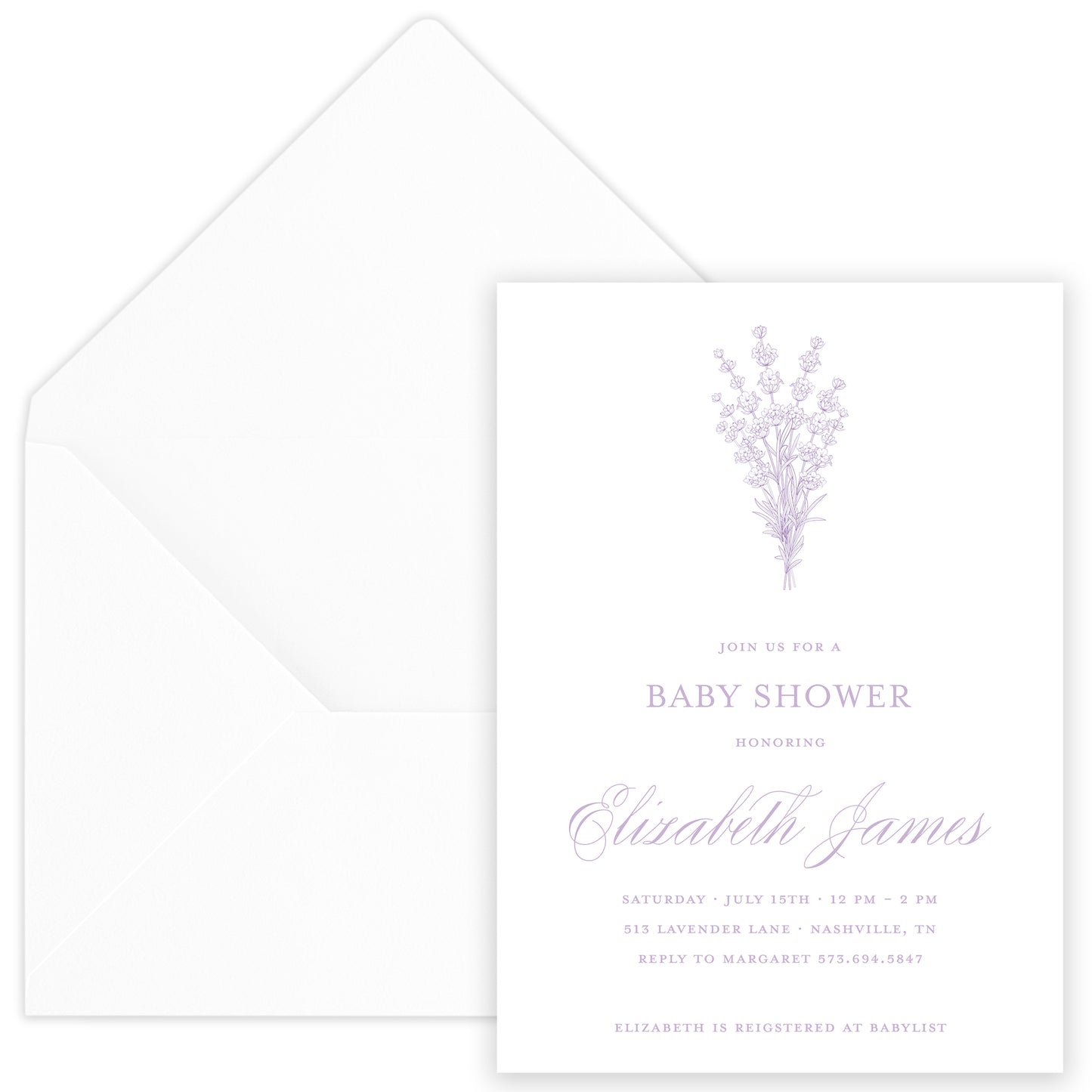 lavender fields party invitation