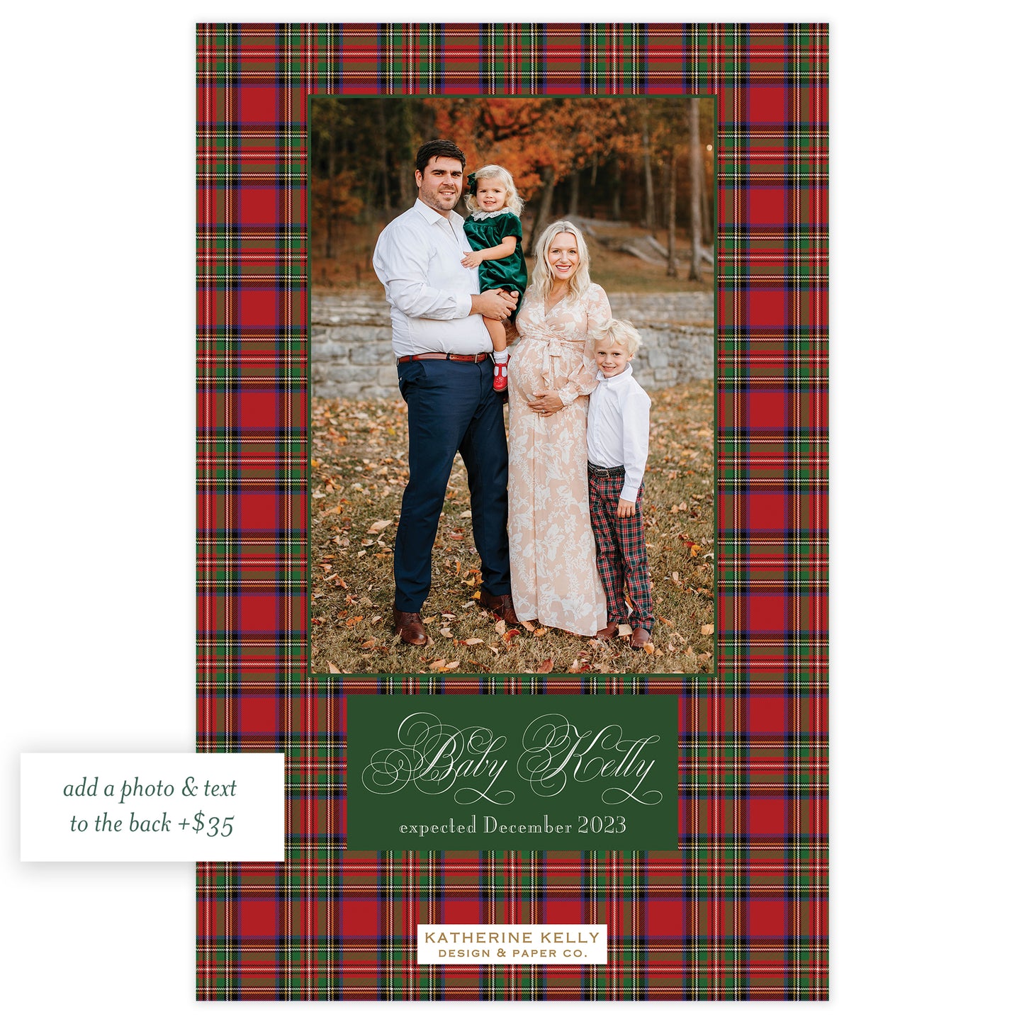 kelly plaid large holiday photo card