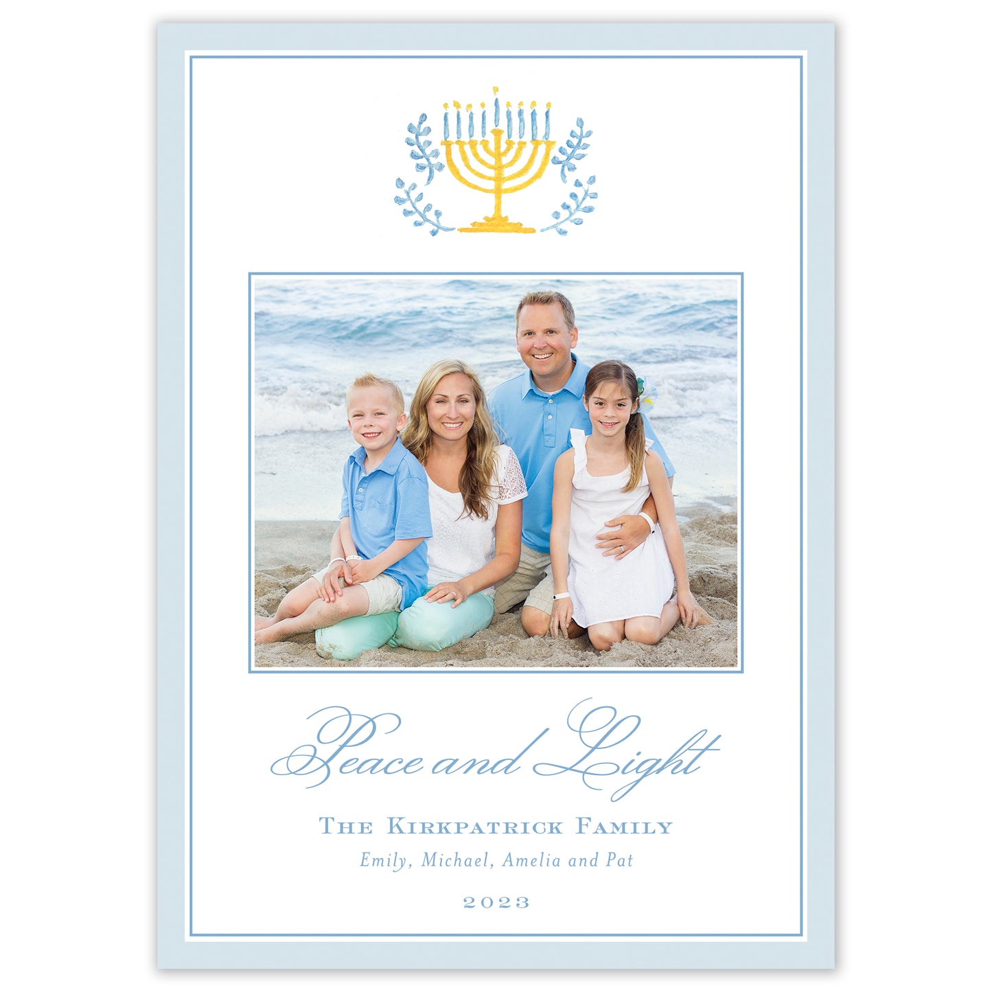 watercolor menorah holiday card