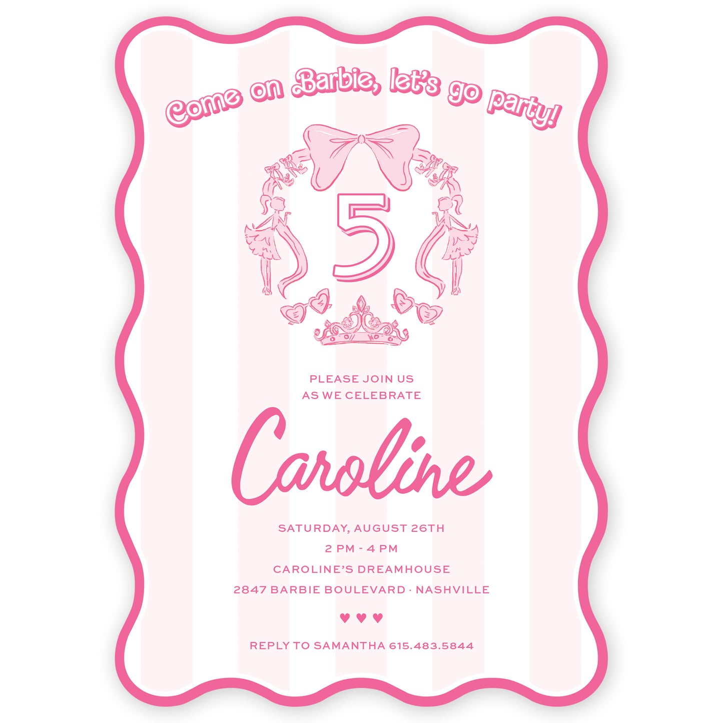 come on barbie, let’s go party! birthday invitation