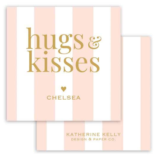 gold hugs & kisses valentine printable