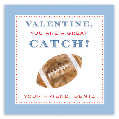 blue football valentine printable