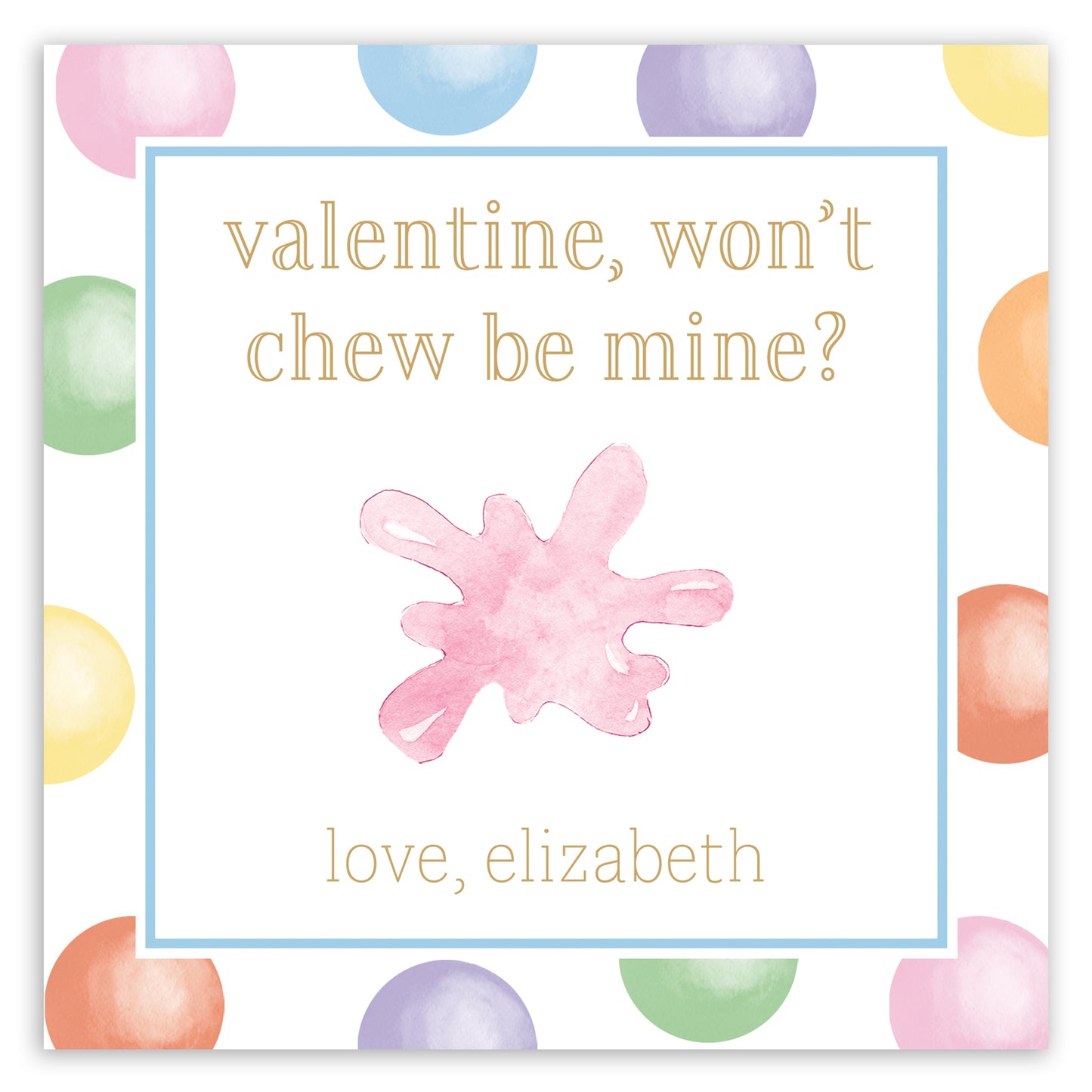 bubble gum valentine printable