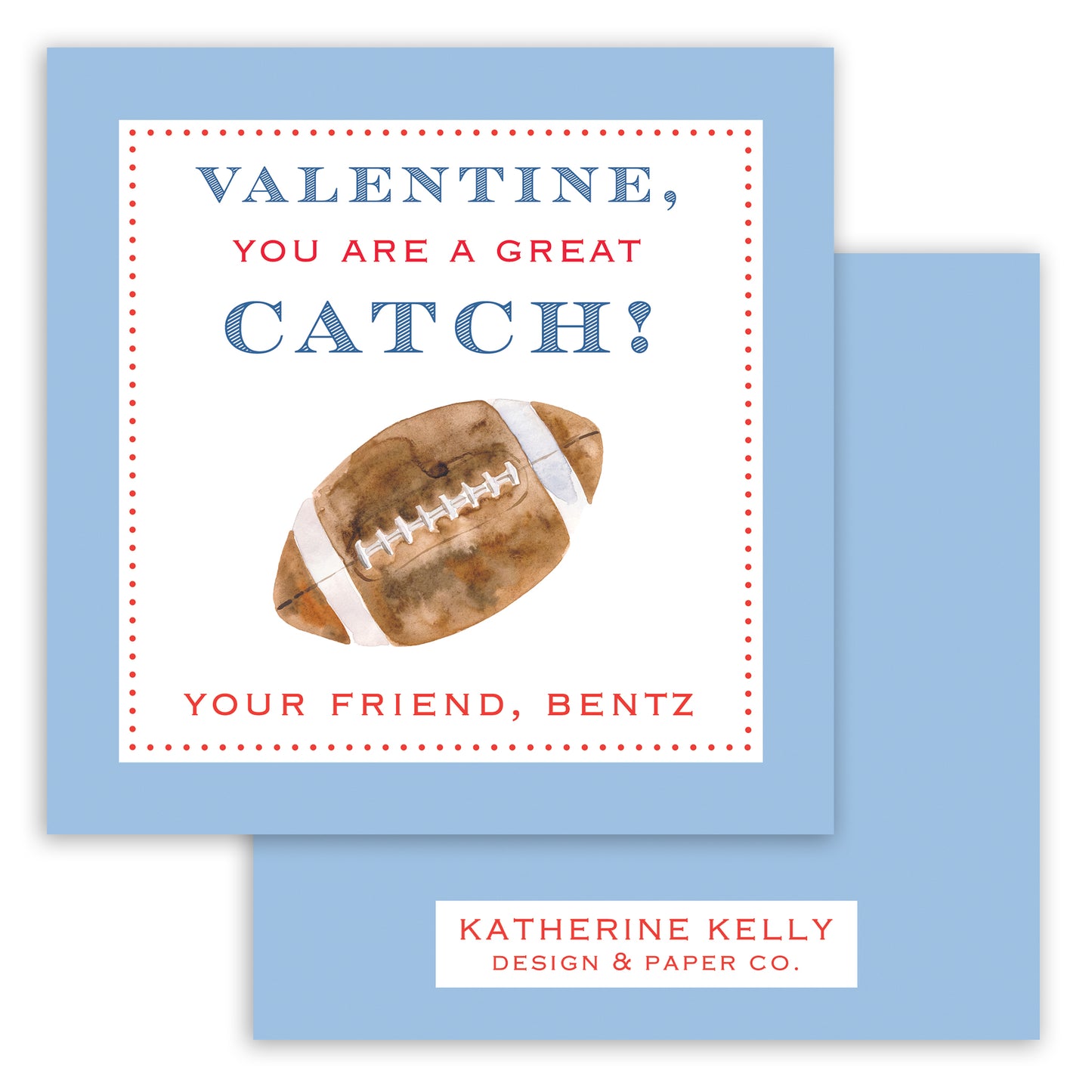 blue football valentine printable