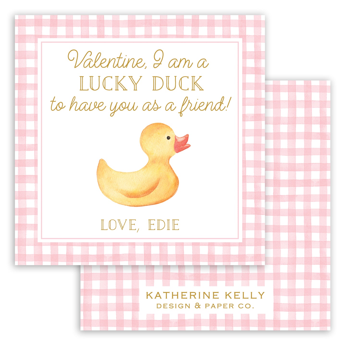 pink rubber ducky valentine