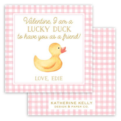 pink rubber ducky valentine