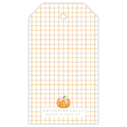 pink fall pumpkin party favor tag