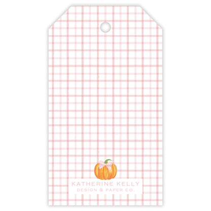 all pink fall pumpkin party favor tag