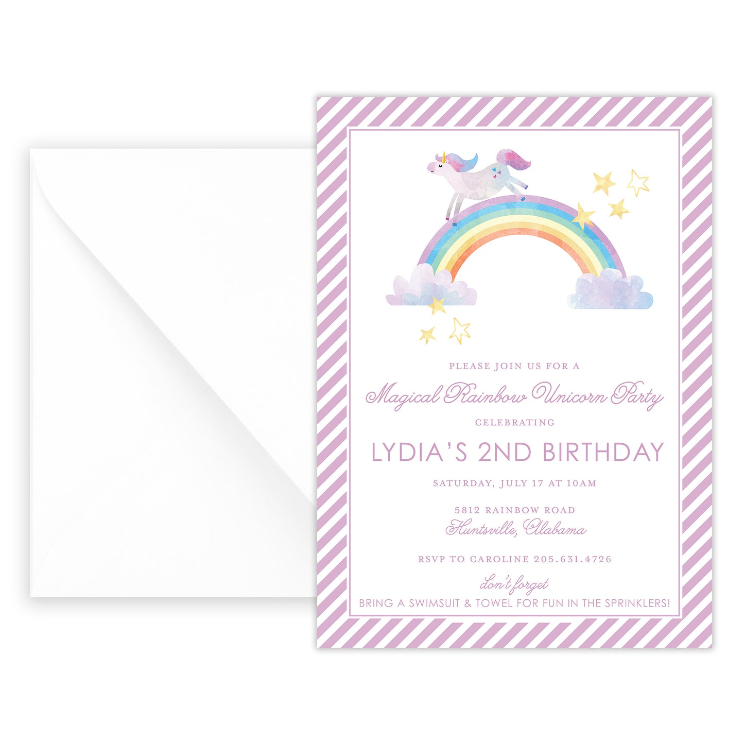 unicorn birthday invitation