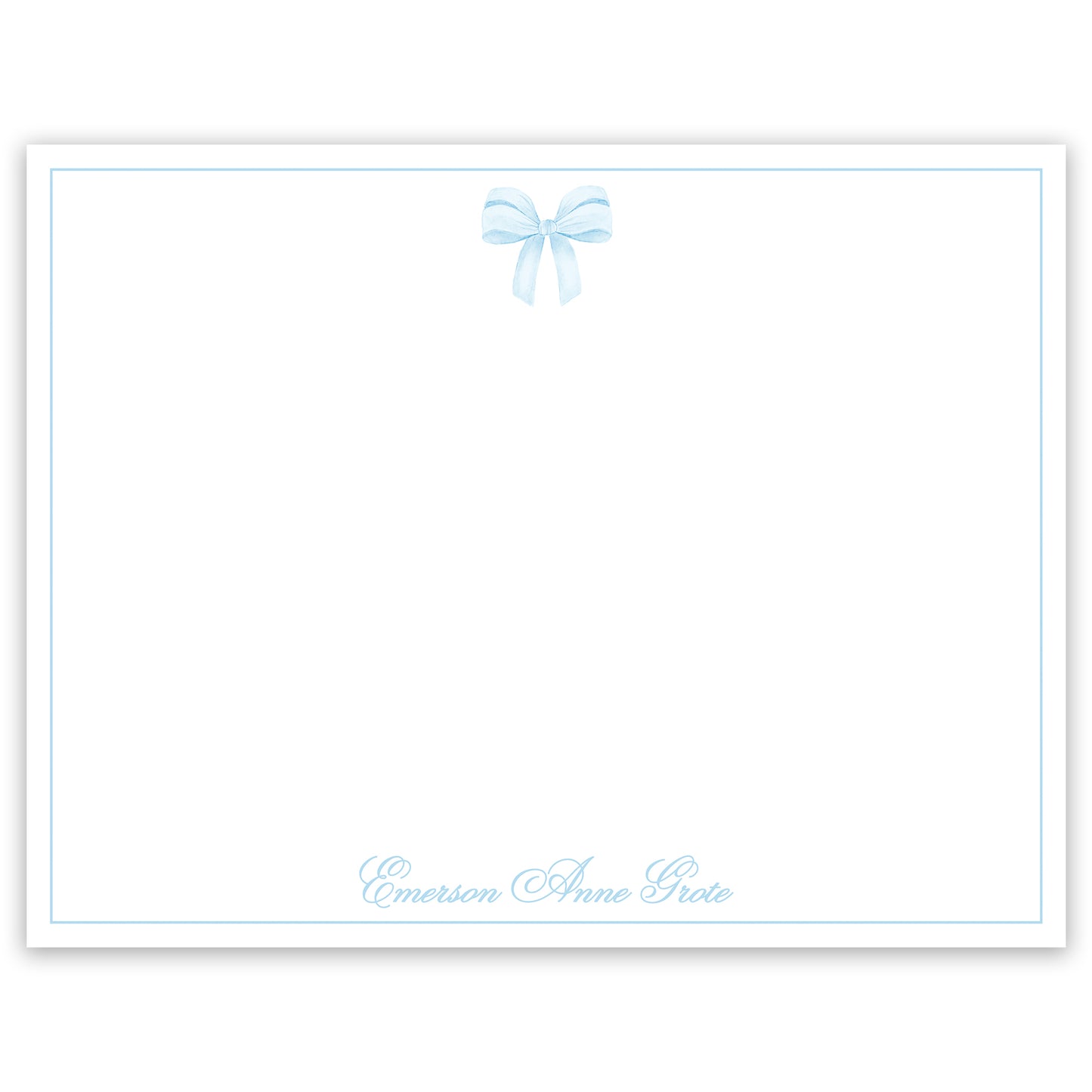 blue bow notecard