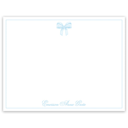 blue bow notecard