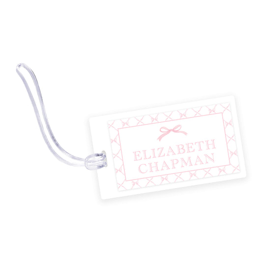 bows laminated bag tag