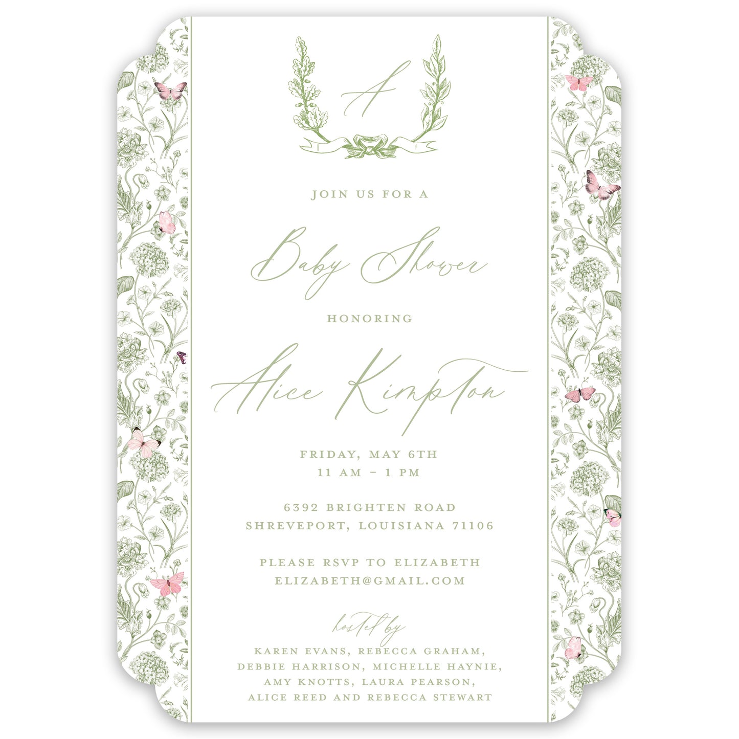 butterfly garden party invitation