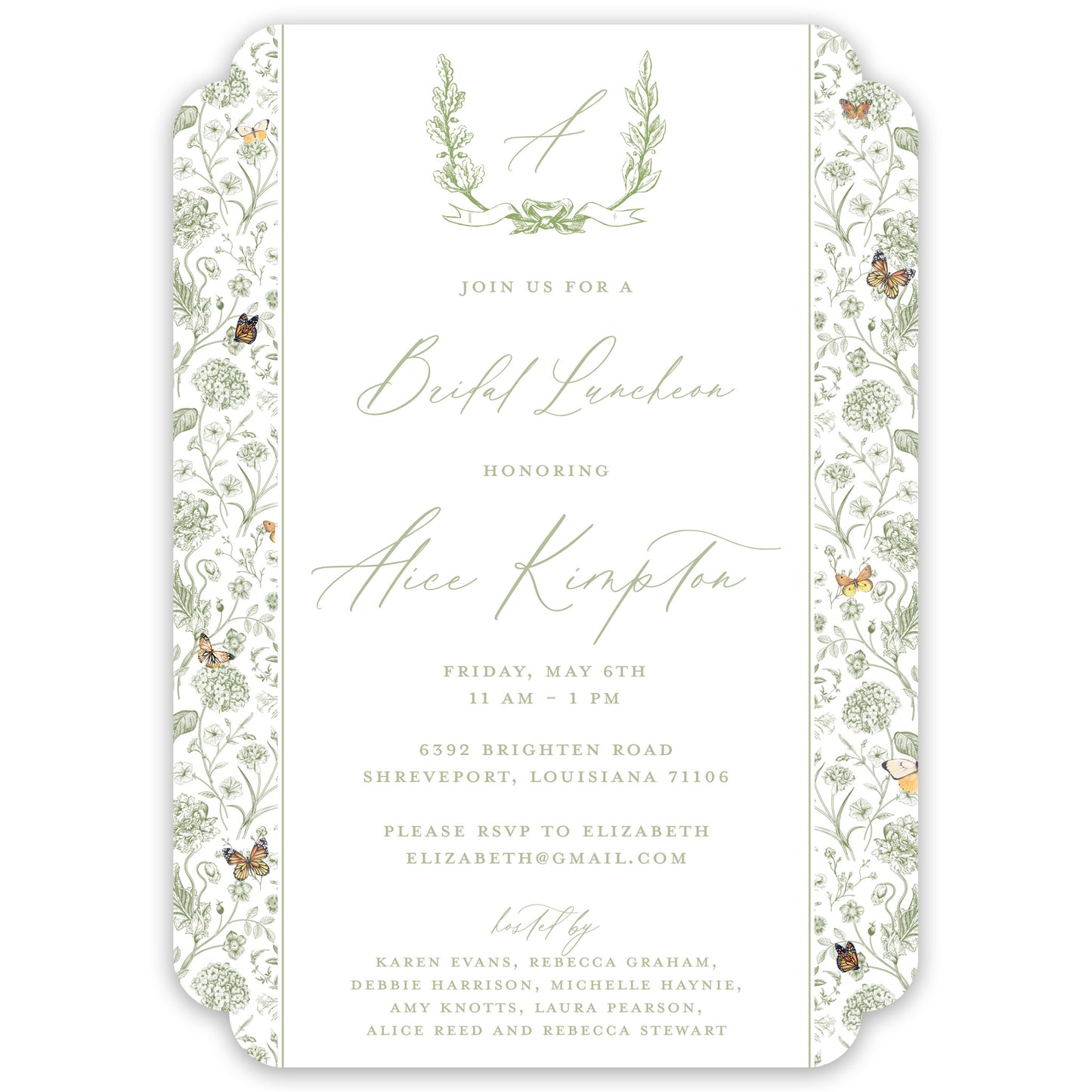 butterfly garden party invitation