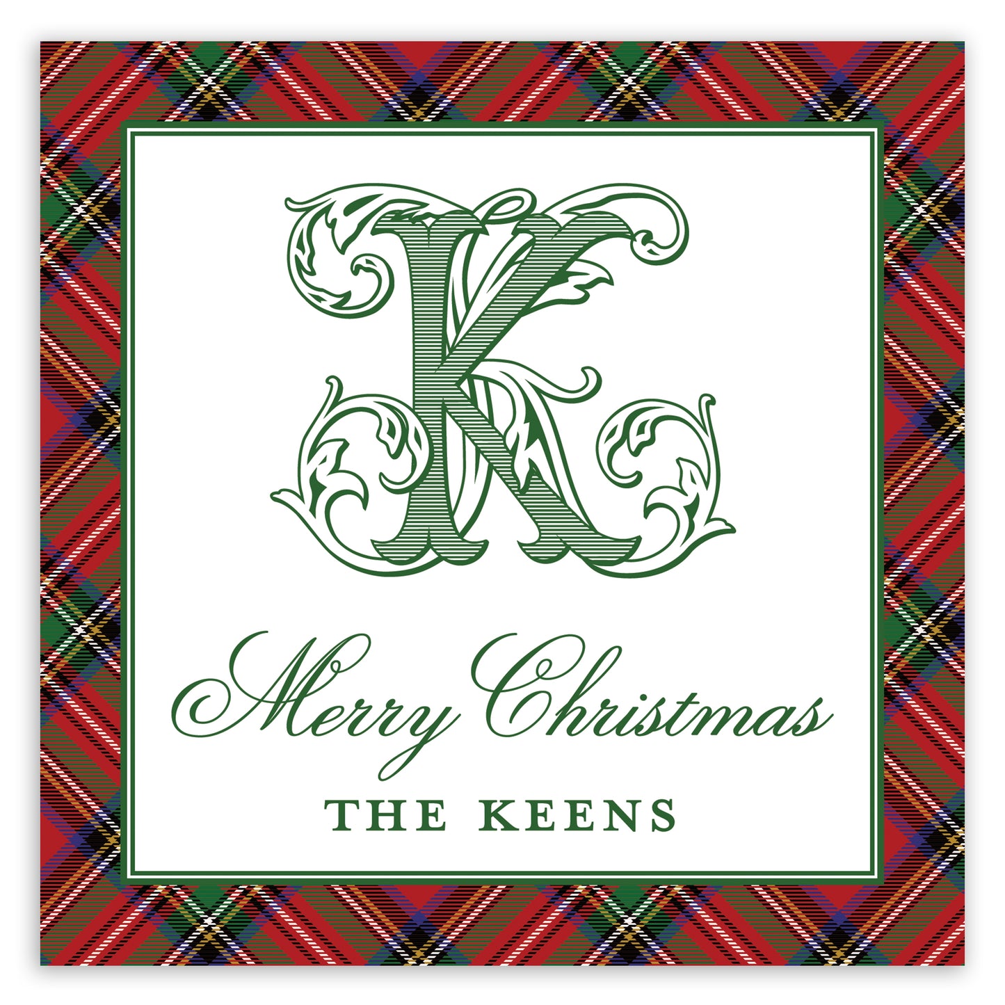 christmas tartan enclosure card