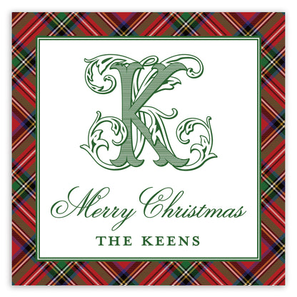 christmas tartan enclosure card