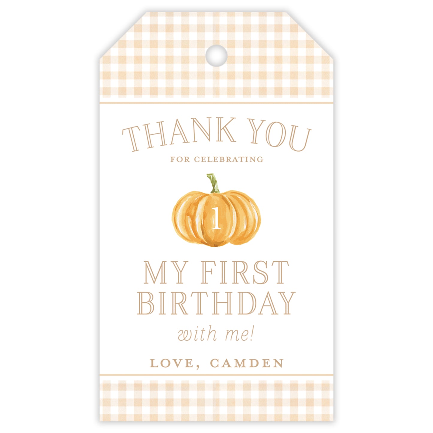 fall pumpkin party favor tag