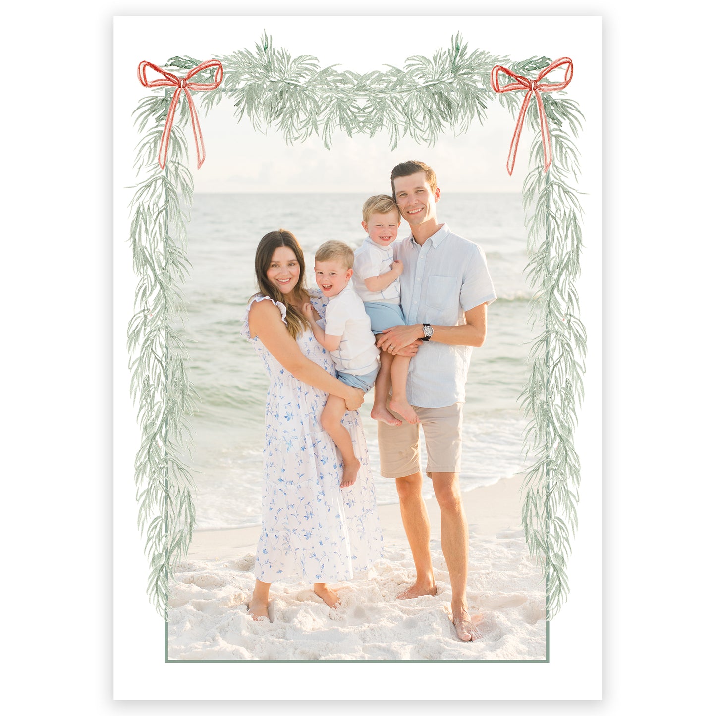 peppermint garland photo card