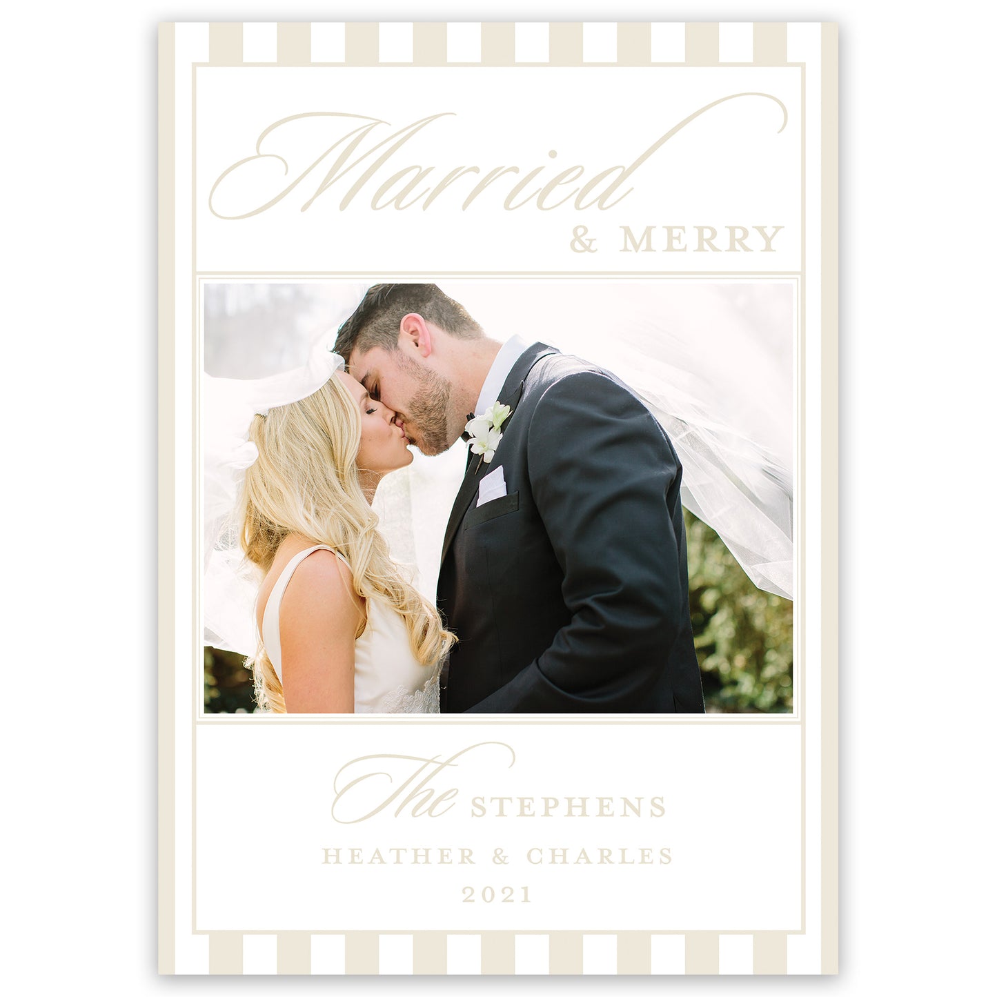 married & merry holiday card