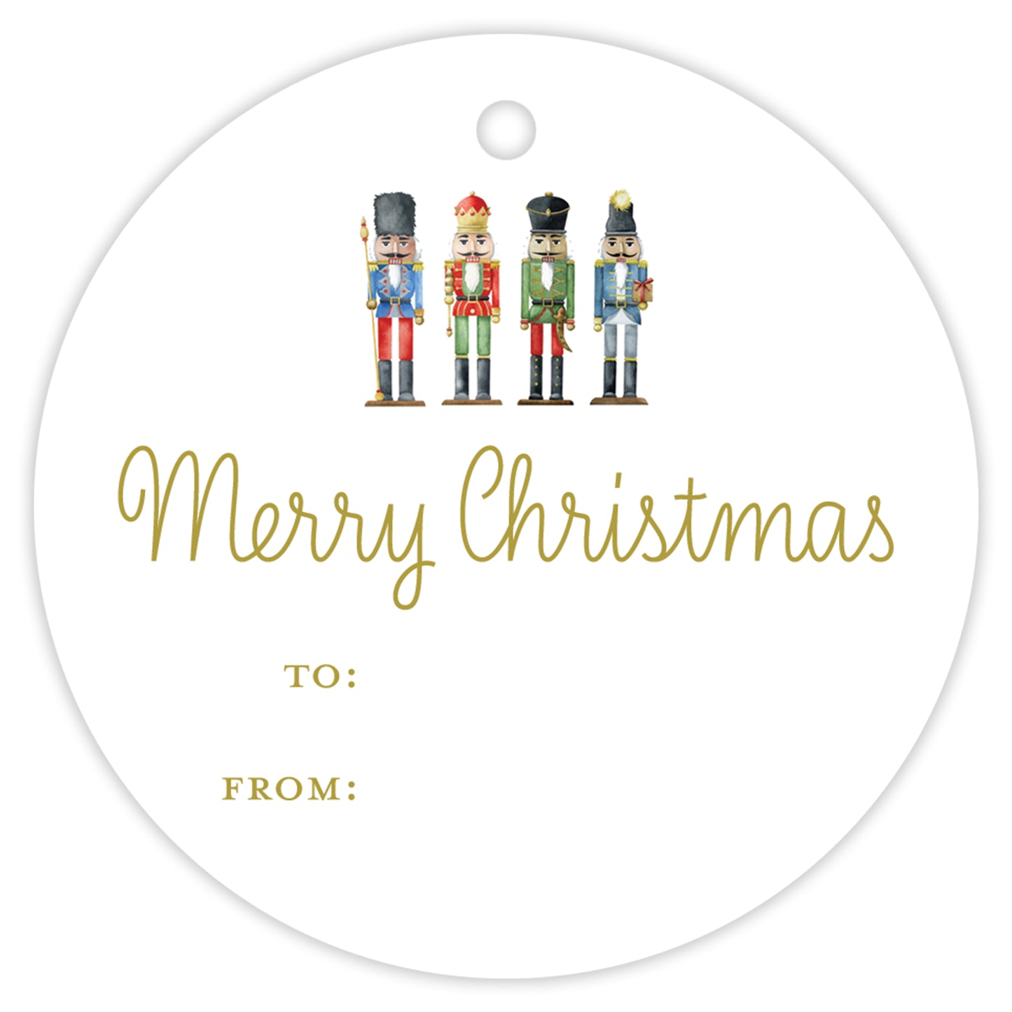 nutcracker fill-in round gift tag