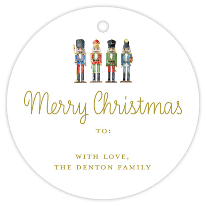 nutcracker round gift tag