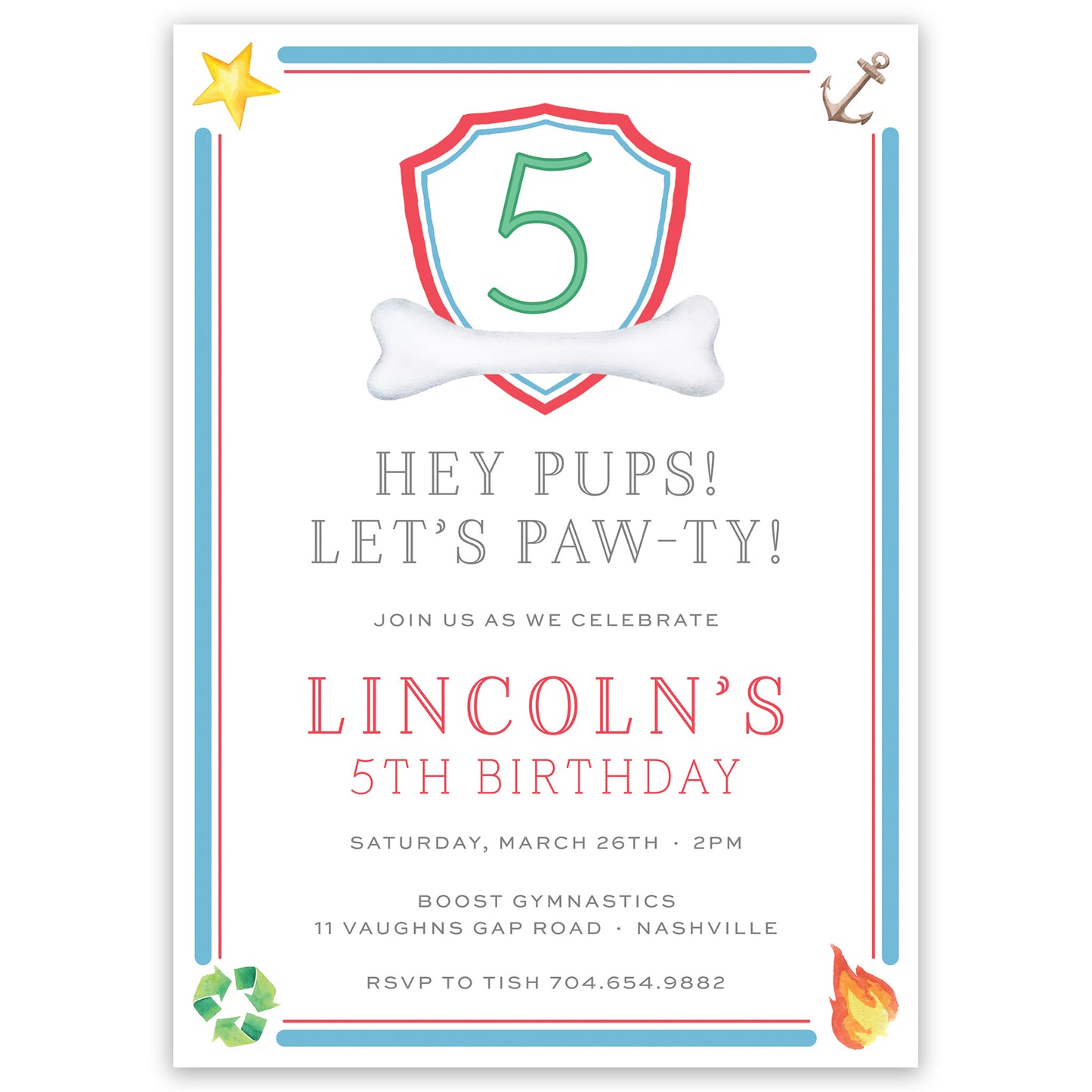 party pups birthday invitation