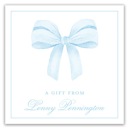 blue bow enclosure card