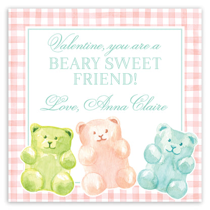 bear-y sweet pink gummy bear valentine