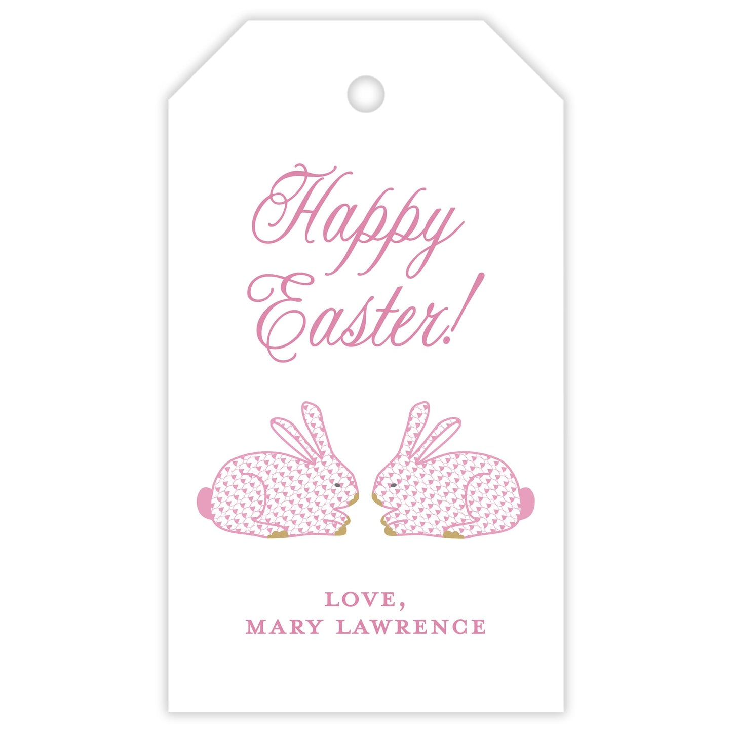 pink herend bunny easter tag
