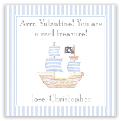 blue pirate ship valentine